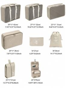 8 件/套涤纶旅行，极简主义黑色口号图形旅行背包，适合旅行、化妆、化妆品、度假收纳袋、大容量化妆品收纳袋化妆盒，适用于口红、刷子、护肤品、手机、硬币、小物品，适用于家庭、礼物、度假和节日万圣节圣诞节多功能用途 - 黑色 - 查看 8