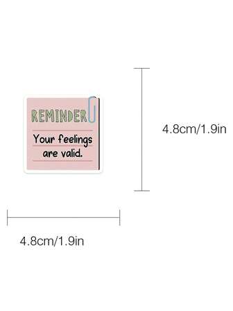 50 יחידות מדבקות תזכורת טקסט באנגלית עמיד למים עבור נרתיק טלפון, מטען, עיצוב מחשב נייד