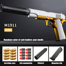 Pistola de juguete Colt 1911, pistola de bala suave realista, capacidad de disparo, modelo de pistola, accesorio de disfraz de fiesta, color aleatorio del accesorio - multicolor - Ver 13