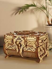 Bộ dụng cụ mô hình câu đố bằng gỗ 3D Hộp ngọc cổ DIY Trang trí nhà mô hình Sinh nhật hoặc Quà tặng Giáng sinh - màu đen - Xem 9