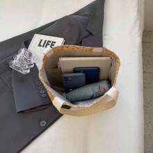 Teen Girls Handbag & Coin Purse Combo, Versatile Shoulder Bag For Female Students For Fall Home Decor - Multicolor - View 6