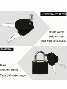 Luggage Locks With Keys, Locker Lock Small Luggage Padlocks, Suitcase Locks Metal Keyed Padlock For School Gym,Mini Colorful Locks With Keys For Suitcase And Luggage, Metal Keyed Padlocks For School Gym Classroom Matching Game Travel Backpack - Multicolor - View 3