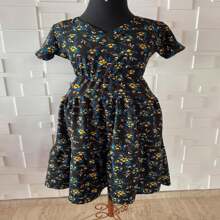 Crepinho Dress With Two Ruffles And V Neck - Elegance And Charm - 彩色 - 查看 2