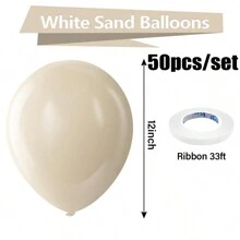 10/30/50 zestawów białego piaskowo-beżowego lateksowego balonu imprezowego - 18 cali 12 cali 10 cali 5 cali okrągły helowy beżowy balon odpowiedni na urodziny, wesela, prysznice, imprezy, ujawnienie płci, dekoracje imprezowe, Boże Narodzenie