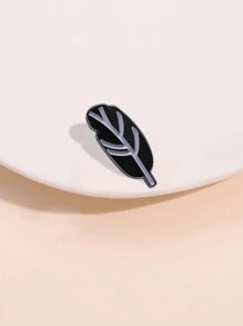 1pc Creative Black Bird Feather Shaped Brooch, Cute Cartoon Accessory Suitable For Men And Women's Daily Wear - style 1 - View 1