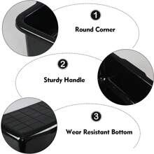 Anbers 4 Packs 35 L Commercial Bus Tubs Box/Tote Box, Plastic Utility Basin Tub, Black - Black - View 4