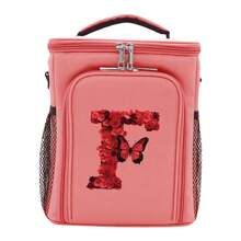 Caixa térmica para alimentos, lancheira térmica, bolsas térmicas, bolsa térmica à prova d'água, leve e portátil, organizador de escritório escolar, grande capacidade, bolsas de armazenamento Bento de duas camadas, moda, série Red Rose, lancheira feminina, bolsa para mulheres, material escolar, acessórios, bolsa para escola, acessórios escolares, material escolar