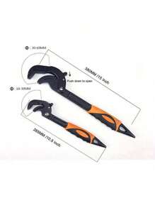 Quick Power Grip Pipe Wrench For Auto Repair And Home Maintenance, 2Pcs Multi-Functional Universal Wrench Set Self Adjusting Spanner - As Shown - View 6
