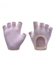 女士半指露背防滑耐磨健身哑铃壶钓鱼露营骑行普拉提瑜伽手套B3健身房配件