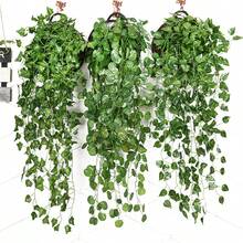 1 件装人造藤条植物叶藤蔓家居花园装饰悬挂花环假植物墙面背景婚礼装饰人造花 - 彩色 - 查看 1