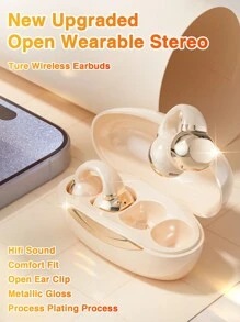 Słuchawki bezprzewodowe Genai, słuchawki otwarte, słuchawki z przewodnictwem powietrznym, słuchawki stereofoniczne OWS z otwartym uchem, słuchawki sportowe z mikrofonem i zaczepami na uszy, wodoodporne słuchawki fitness odpowiednie do biegania - Wielokolorowe - Zobacz 1