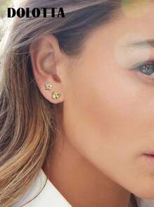 DOLOTTA DOLOTTA 1PC 20G Cartilage Earrings Stud For Women Stainless Steel Top Screw Flat Back Earrings Butterfly Moon Flower CZ Cartilage Earrings Helix Tragus Piercing Jewelry Valentines,Mom,Mother,Mother's Day,Gift