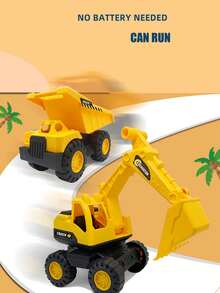1 件大型逼真挖掘机玩具、建筑玩具、自卸卡车玩具、推土机玩具 - 逼真的惯性驱动挖沙机，具有滑动动作 - 非常适合海滩和后院玩耍，理想的沙滩/海滩玩具、卡车玩具、挖掘机、玩具卡车 - 黃色 - 查看 5