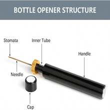 超级简单压力开瓶器开瓶器、红酒开瓶器、派对 - 彩色 - 查看 5