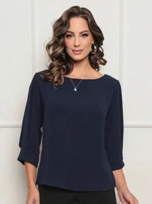Women T-Shirts - Navy Blue - View 2