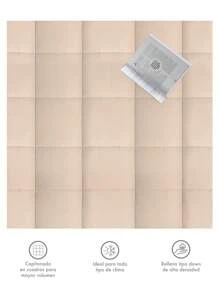 Edredón Duvet Matrimonial Dos Vistas Suave Acolchonado - Beis - Ver 4
