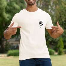 Basic Plain 100% Cotton T-Shirt Various Colors Flower Casual Fashion Printed - Kem - Xem 1