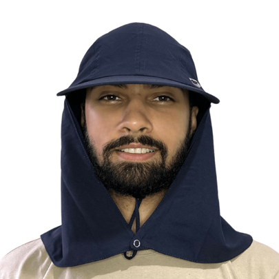 Boné Legionário com Protetor De Nuca Proteção Solar Máxima UV50+ Dermatologico