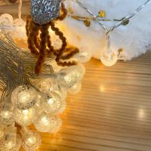 peipo 1入組2m/3m電池供電串燈10/20 LED水晶球裝飾燈，適用於室內室外花園派對家庭花環庭院樹木裝飾戶外燈飾燈串 - 暖白色 - 查看 5