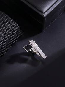 1pc Fun & Personalized Silver Punk Tie Clip, Multiple Styles Available For Daily Gentlemen's Wear - Silver - View 5