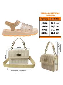 Youth Girl Casual Lightweight Glitter Bag And Sandal Kit K24 - Vàng lấp lánh - Xem 3