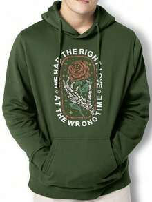 Right Love Hoodie Kangaroo Blouse IZPJ1 - xanh quân đội - Xem 1