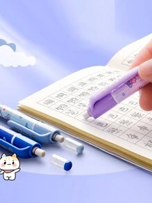 新款可爱兔子自动 0.5 毫米自动铅笔，可旋转延长笔尖，可爱卡通设计，适合学生的绝佳礼物 - 紫色 - 查看 4