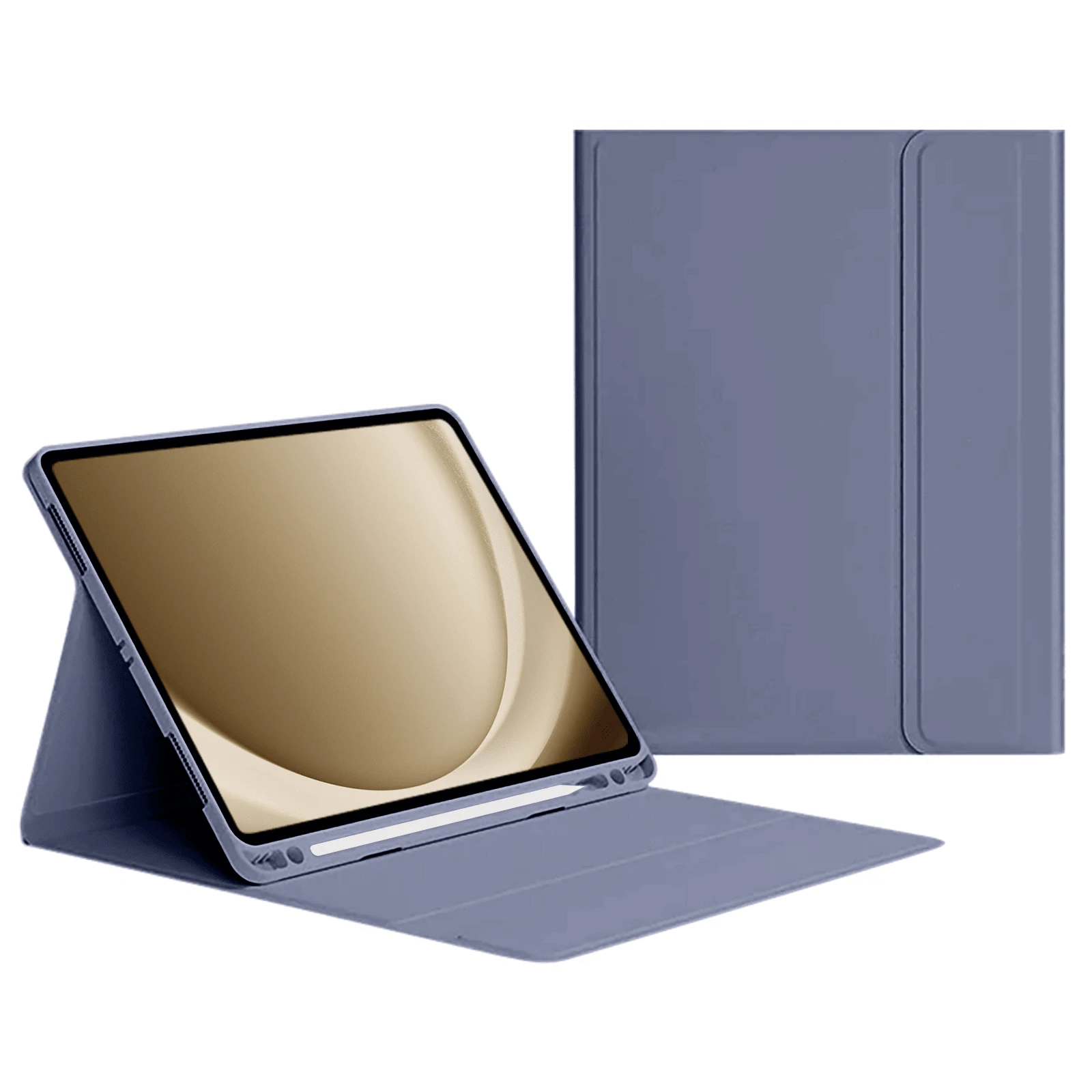 适用于三星 Galaxy Tab / iPad / Redmi Pad SE 的平板电脑保护套，带笔槽（薰衣草灰） - 薰衣草灰 - 查看 1