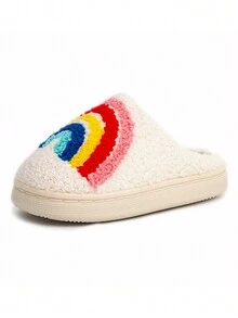 Kids Cute Cartoon Smiling Face Anti-Slip Soft Bottom Plush Slippers With Closed Toe, Indoor Home Wear - Yellow - View 7