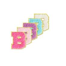 4/5/10/26pcs A-Z English Letter Chenille 2.28inch Iron On Sew On Patches Appliques For Clothes, Jackets, Hats, Books, Backpacks - Team Alphabet Self-Adhesive DIY Embroidered Fabric Stickers