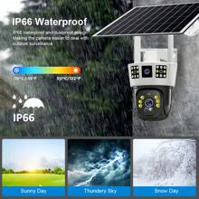 SWVW 3-Screen Dual Lens V380 Pro 12MP 6K PTZ Wifi Solar Powered CCTV Security Camera Outdoor Waterproof Solar Camera,2.4GWIFIOutdoor And Indoor Security Home Cameras, Wireless WIFI Cameras, IP Cameras, PTZ Cameras, Ring Camera - White - View 6