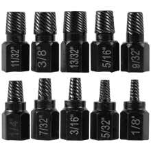10pcs Screw Extractor Set, Alloy Steel Damaged Screw Remover, Metal Easy-Out Drill Bits, Broken Bolt & Stud Extractor, Multi-Spline Screw Extractor Kit, Suitable For Bolts, Screws, Pipes