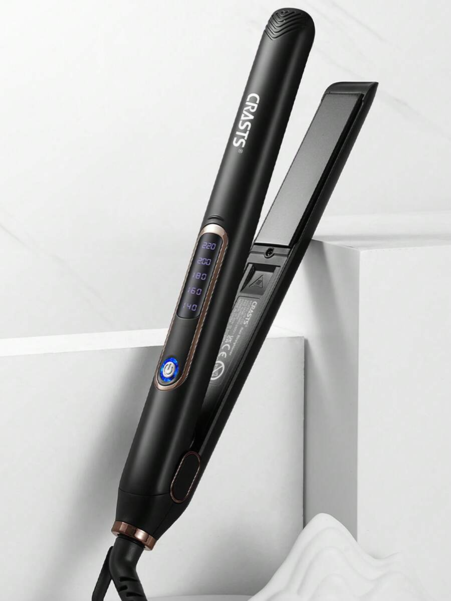 CRASTS Star Quick Heat-Up Adjustable Temperature Titanium Plate Flat Iron/ Hair Straightener With Dual Voltage, Black HS-020, Suitable For Travel And Home Use - UK Plug(220-240V) - View 1