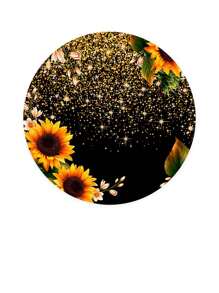 Kit 5 Round Panel Covers + Trio Cylinder Covers + Sublimated Rectangular Panel Cover Party And Birthday Decoration Various Themes Children Adult Sunflower - 套件 5 件 411 - 查看 5