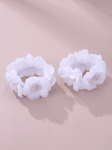2 件/套女孩白色花朵发圈