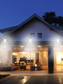 9 格太阳能壁灯，无线防水 LED 户外花园壁灯，带运动传感器，适用于家庭、庭院、车库 - 616-4 - 查看 3