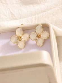 1 Simple And Cute Flower Stud Earrings, Colorful Dripping Oil Stud Earrings, Suitable For Daily Wear, Dating Wear Valentines,Mom,Mother,Mother's Day,Gift