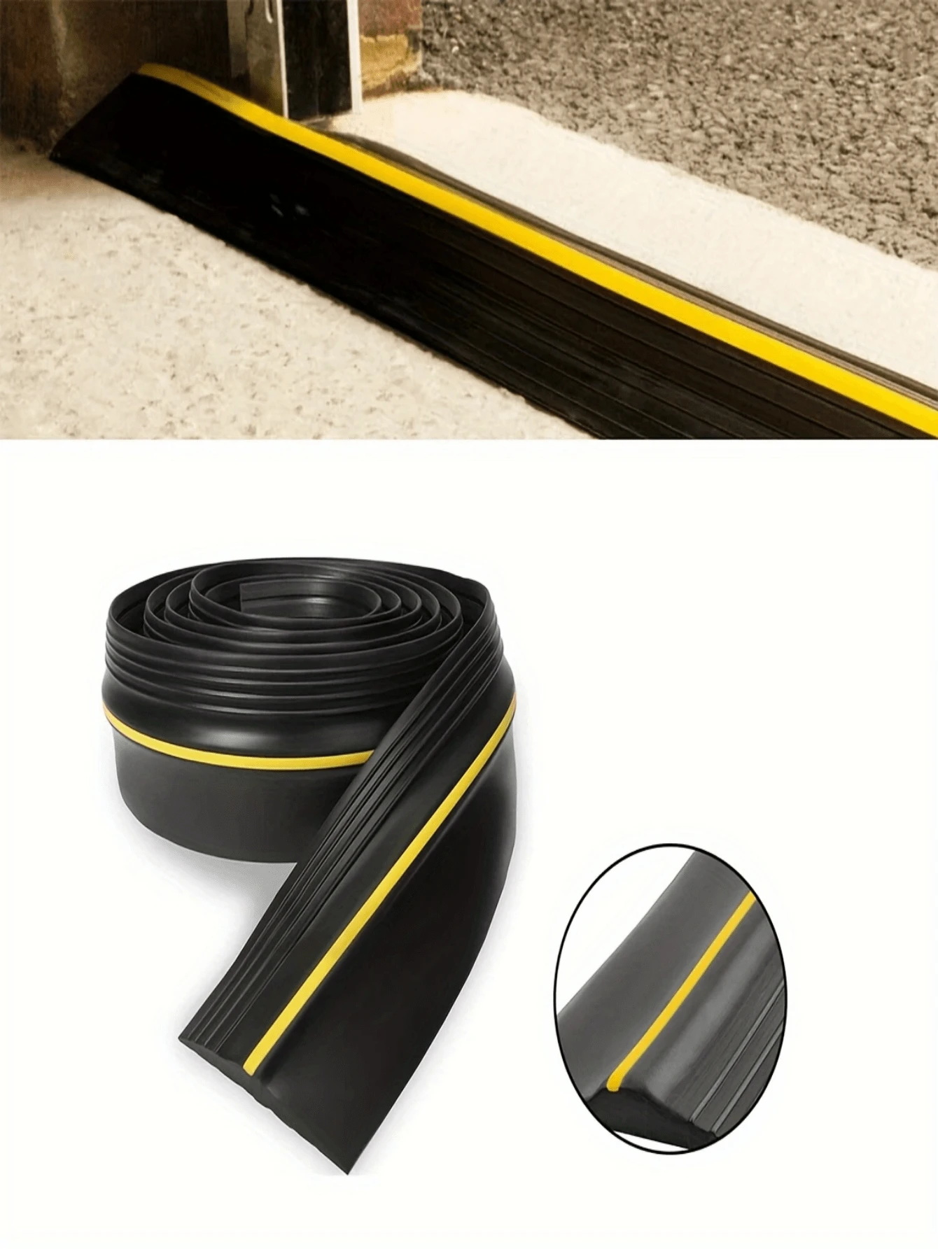 3m Universal Garage Door Bottom Threshold Seal Strip, DIY Weatherproof Rubber Replacement Insulation Against Wind And Dust - 3 Meters - View 1