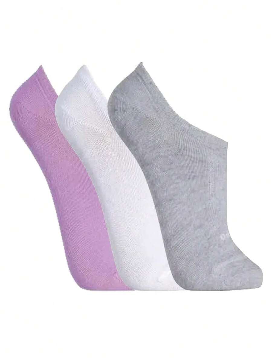 Kit 3 Pairs Women's Sock Lupo Invisible Cotton Sport Sneakers - 紫色 - 查看 1