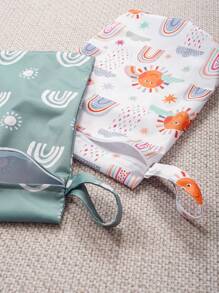 2pcs Wet Dry Bag For Diaper 26*36cm Washable Travel Bag, Beach, Swimming Pool, Sports Bagbaby Shower Family Decorations Gifts
