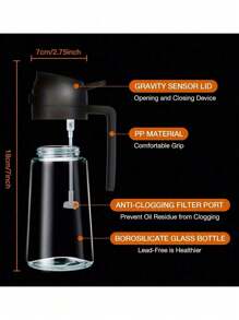 1 pieza Botella de spray de aceite de plástico, botella dispensadora de aceite de cocina, dispensador de spray de aceite de oliva y dispensador de aceite 2 en 1, rociador de aceite para cocina, barbacoa, ensalada, horneado, 470ml/15.8OZ, Cocina, Fiesta en la playa de verano, Comida, Camping, Organizador, Decoración de la habitación, Artículos de cocina. - Óxido marrón - Ver 8