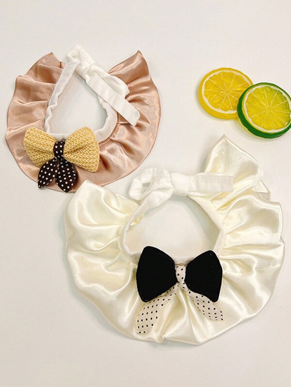 1pc Pet Scarf With Cute Bowknot, Cat Collar Scarf, Dog Bib, Pet Drool Bib, Small Dog/Cat Scarf