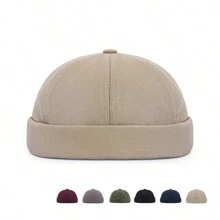 1 pieza Gorra melón sin ala de poliéster (fibra de poliéster) nueva, adecuada para todas las estaciones