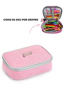 Matelassê Youth Backpack And School Case Kit - Hồng - Xem 6