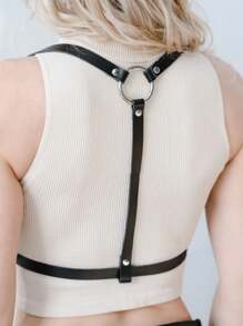 1 pieza Arnés de cuero sintético para mujer, cinturón de cintura, tirantes ajustados, cinturón de pecho y cintura para fiesta de disfraces, cosplay, Halloween