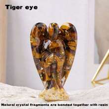 1pc Natural Healing Crystal Gravel Dropper Resin Angel Shape Statue Craft Ornament Home Desktop Decoration - Crystal Angle Statue - View 14