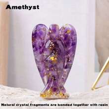 1pc Natural Healing Crystal Gravel Dropper Resin Angel Shape Statue Craft Ornament Home Desktop Decoration - Crystal Angle Statue - View 20