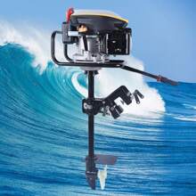 4-Stroke 9 HP Outboard Motor Gas Powered Boat Engine With Air Cooling Heavy Duty - Black - View 2