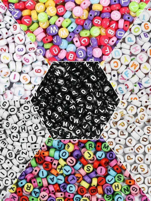 100pcs Colorful Acrylic Alphabet Beads For Jewelry And Bracelet Making - Round, Flat, And Square Shape - Great For DIY Jewelry And Personalized Handmade Gifts