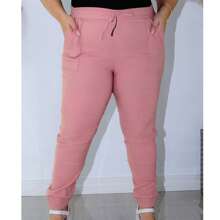 Bengaline Plus Size Women's Jogger Pants - Rusty Rose - View 2